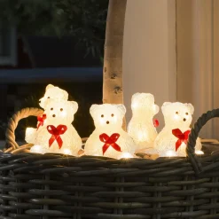 Bjørn LED-lysfigur, 5 stk som kæde