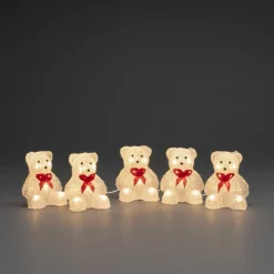 Bjørn LED-lysfigur, 5 stk som kæde