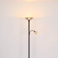 Blade gulvlampe, højde 178 cm, sort/røgfarvet, 2 lyskilder.