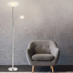 Blade uplight med læselampe, mat nikkel