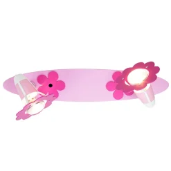 Blomst loftlampe, rosa, panel, 2 lyskilder