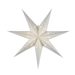 Blondepapirstjerne uden lys, Ø 80 cm, hvid