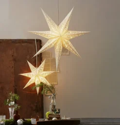 Blonderet papirstjerne, Ø 45 cm, hvid, uden belysning