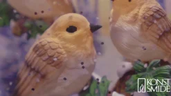 Bog med fugle vandlygte LED-borddekoration