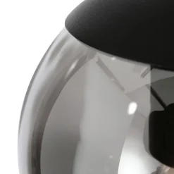 Bollique hængelampe, røgfarvet grå/sort, glas, 5 lyskilder