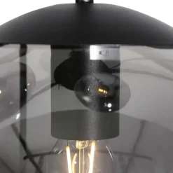 Bollique hængelampe, røgfarvet grå/sort, glas, 5 lyskilder