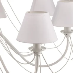 Bona - hvid lysekrone med tekstilskærme