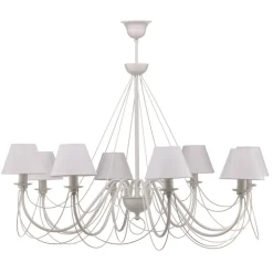 Bona - hvid lysekrone med tekstilskærme