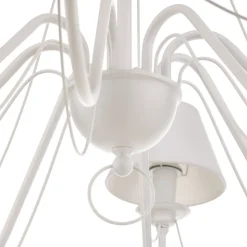 Bona - hvid lysekrone med tekstilskærme