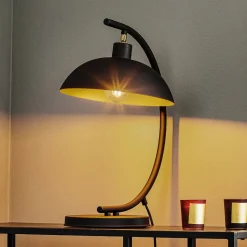 Bordlampe 1036, 1 lyskilde, sort-guld