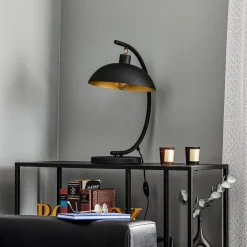 Bordlampe 1036, 1 lyskilde, sort-guld