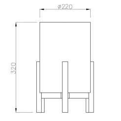 Bordlampe 3193, træ, hørtekstil, højde 32 cm