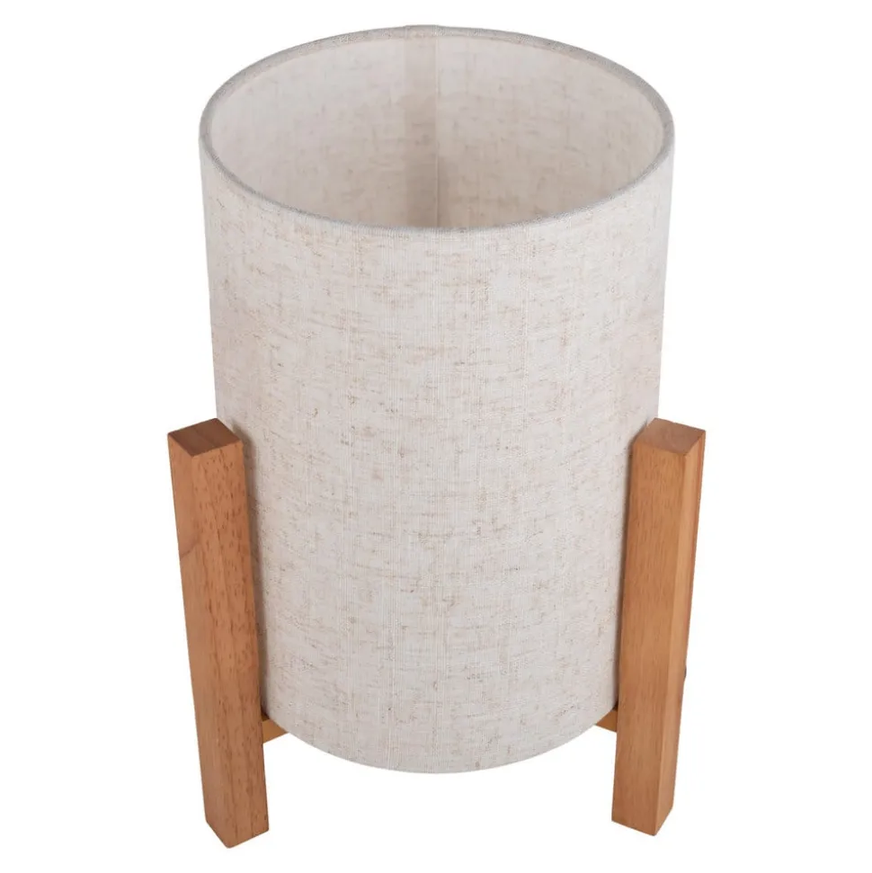 Bordlampe 3193, træ, hørtekstil, højde 32 cm