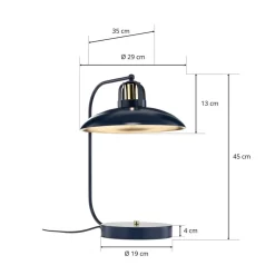 Bordlampe Felix, blå/guld