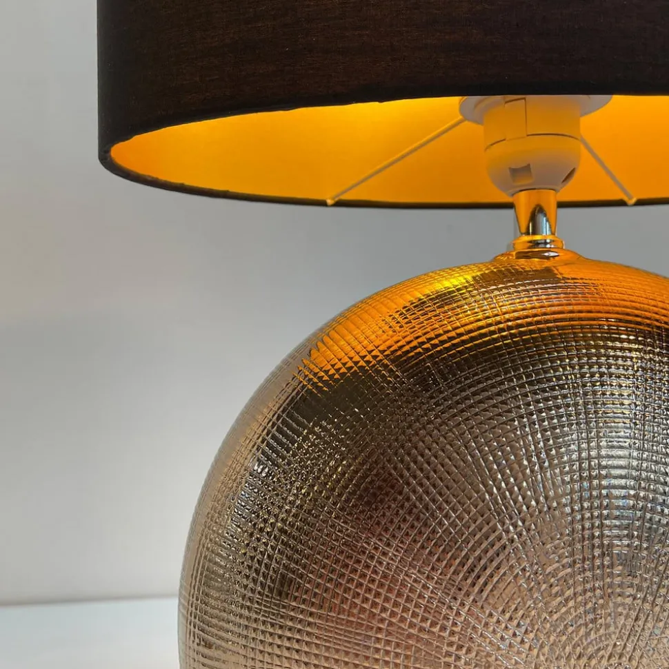 Bordlampe Foro, bronze/sort, højde 39 cm