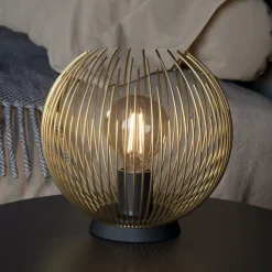 Bordlampe fra Venezuela, skærm af gyldne stænger