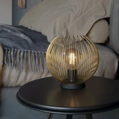 Bordlampe fra Venezuela, skærm af gyldne stænger