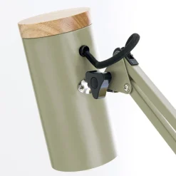 Bordlampe Gili, lysegrøn, klemme, stål, højde 75 cm, E27