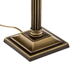 Bordlampe Petro, glas, antik messingfarve, højde 50 cm