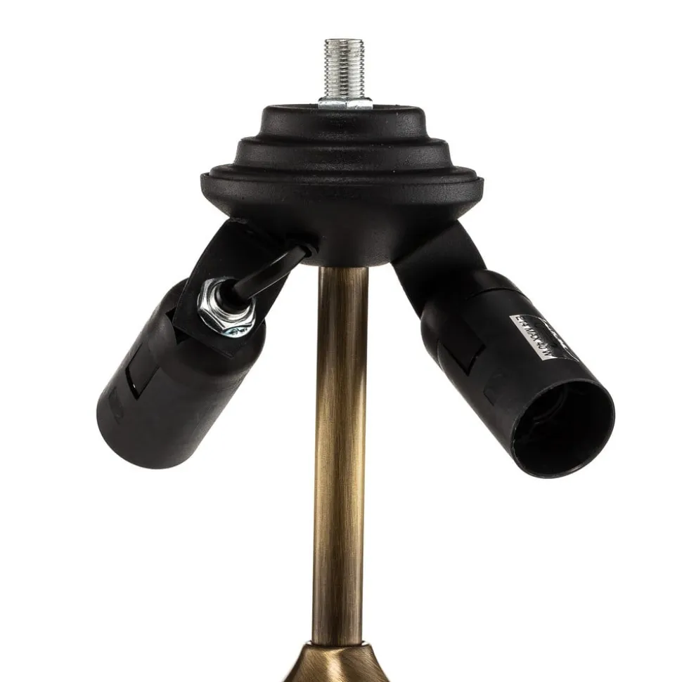 Bordlampe Petro, glas, antik messingfarve, højde 50 cm