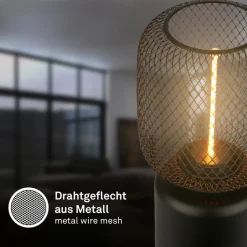 Bordlampe Rist, sort, højde 22 cm, metal