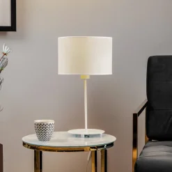 Bordlampe Roller, hvid/guld, højde 50 cm