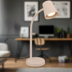 Bordlampe Skriva, beige, metal, GU10, 38 cm, drejelig