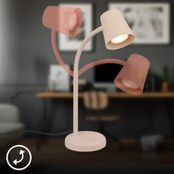 Bordlampe Skriva, beige, metal, GU10, 38 cm, drejelig