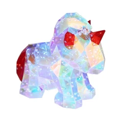 Bordlampe til børneværelse Brondar enhjørning, rød, højde 26 cm