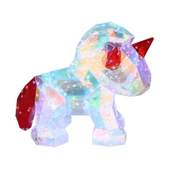 Bordlampe til børneværelse Brondar enhjørning, rød, højde 26 cm