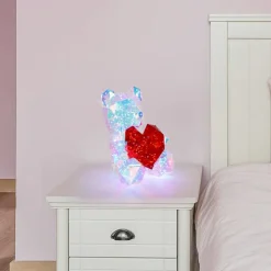 Bordlampe til børneværelse Brondar bjørn, rød, højde 32 cm