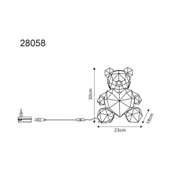 Bordlampe til børneværelse Brondar bjørn, rød, højde 32 cm
