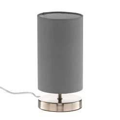 Bordlampen Claire med grå stofskærm