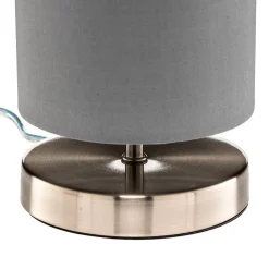 Bordlampen Claire med grå stofskærm