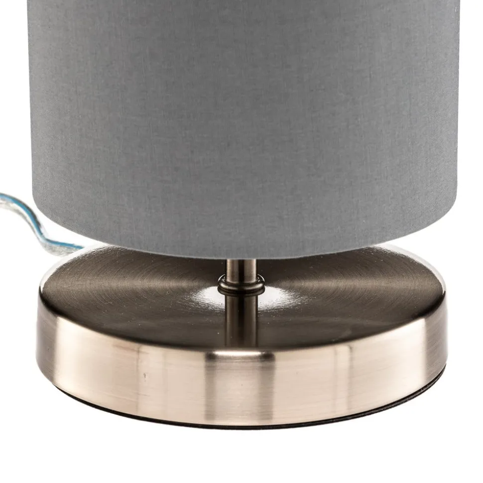 Bordlampen Claire med grå stofskærm