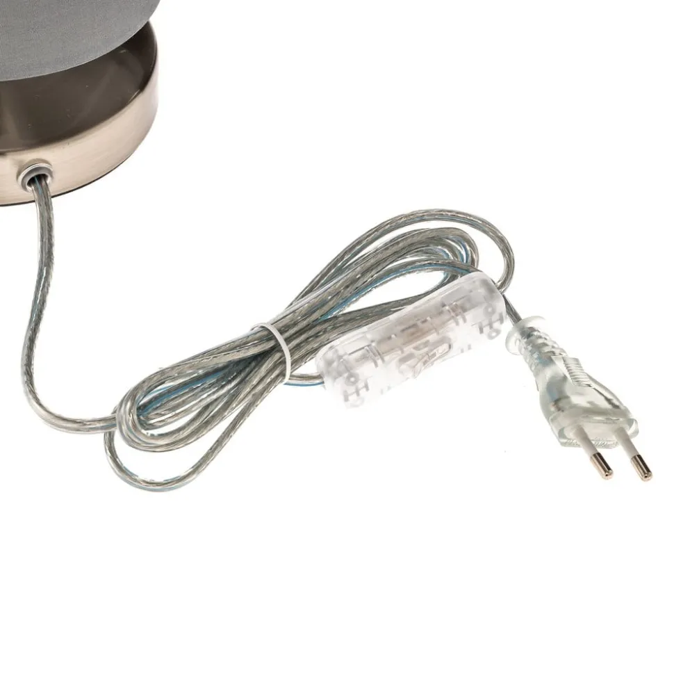 Bordlampen Claire med grå stofskærm