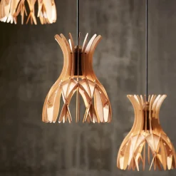 Bover Domita S/20 pendellampe, brun, bøg