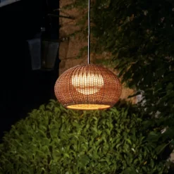 Bover LED-hængelampe Garota, stik grafitbrun/brun