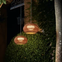 Bover LED-hængelampe Garota, stik grafitbrun/brun