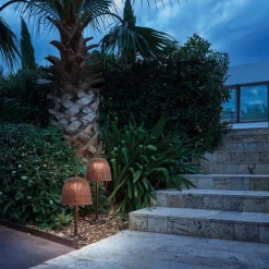 Bover LED-sokkellampe Atticus, højde 40 cm, grafitbrun/brun