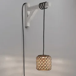 Bover Nans S/16/H LED-hængelampe, stik, brun