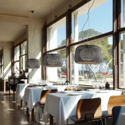 Bover udendørs hængelampe Fora 90, grafitbrun/brun, E27