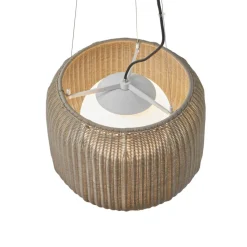 Bover udendørs hængelampe Fora S, naturhvid/beige, Ø 50 cm
