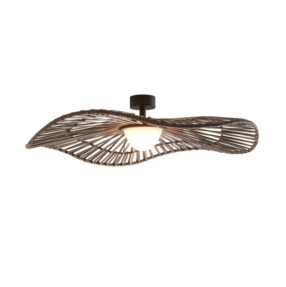 Bover udendørs loftlampe Mediterránia, brun, Ø 105 cm