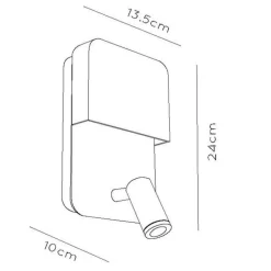 Boxer LED-væglampe med spot, hvid