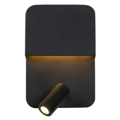 Boxer LED-væglampe med spot, sort