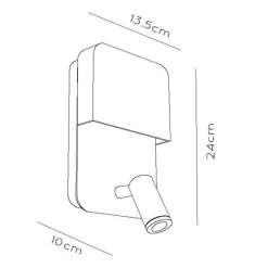 Boxer LED-væglampe med spot, sort