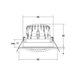 BRUMBERG BB23 indbyg. IP65 RC driver kantet hvid