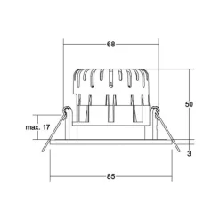 BRUMBERG BB20 IP65 indbygget RC-driver kantet hvid