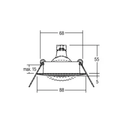 BRUMBERG Breena-R indbygget GX5.3 rund hvid blank